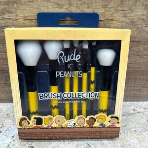 Rude Cosmetics Peanuts 7pc Makeup Brushes Charlie Brown NIB